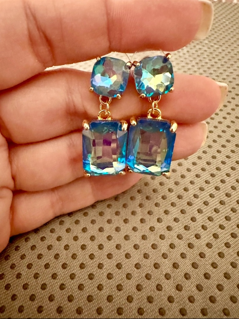 Love Stylize NWOT Gold-Tone Blue Crystal Drop Earrings - Women Jewelry